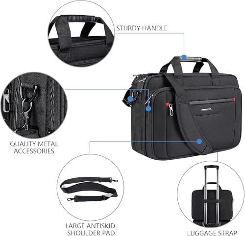 VANKEAN Laptop Briefcase Fits 15.6"-16" Laptop Slim Expandable Shoulder Bag