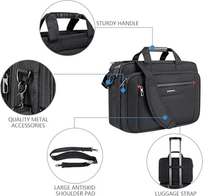 VANKEAN Laptop Briefcase Fits 15.6"-16" Laptop Slim Expandable Shoulder Bag