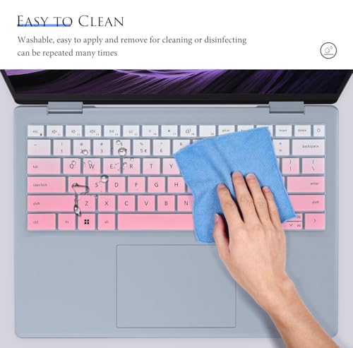 Keyboard Cover Compatible with Dell 14 Plus 2-in-1 Laptop DB04255 DB04250-14 inch, Dell 14 Plus Laptop DB14255 DB14250 Keyboard Skin Protector - Gradual Pink - color: Gradual Pink