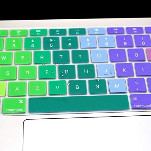 ProElife Keyboard Cover Skin for 2020 MacBook Air 13 Inch (Model: A2337 with Apple M1 Chip and A2179, U.S Layout) with Touch ID Keyboard Accessories Protector (Rainbow) | Rainbow, U.S. Layout, Non-interference Design for ID Key, Dust-Proof, Silicone Prote