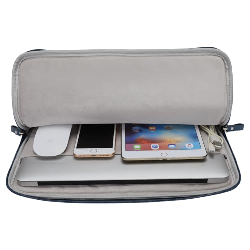 MOSISO Laptop Sleeve Bag 13 inch PU Leather Padded Bag Waterproof Case | Compatible with MacBook Neo 13 A18/Air 13.6 inch 2026-2022 M5-M2/Air 13 inch 2022-2018 M1/Pro 13 2026-2012 M2 M1,Peacock Blue - color: Peacock Blue, size: 13 inch