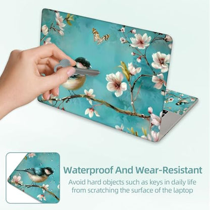 Universal Laptop Skin Decal, 3-Piece Vinyl Protector for 12 13 14 15.6" Notebook, Waterproof Anti-Scratch, Easy Trim & Bubble-Free Finish, Bird Sit on Cherry Blossoms - color: Bird Sit on Cherry Blossoms