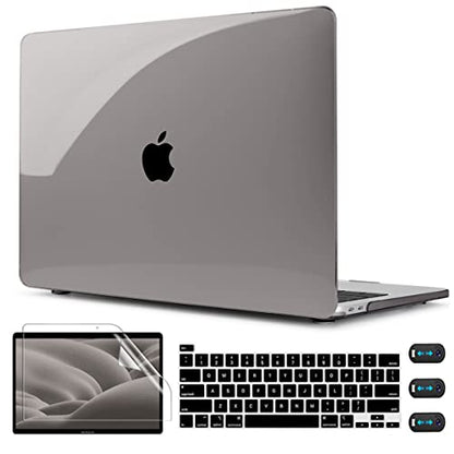 CISSOOK Case for MacBook Pro 13 Inch 2023 2022 2021 2020 Touch Bar, Grey Hard Shell Case Cover for MacBook Pro 13" M2 M1 A2338 A2251 A2289 Model with Keyboard Cover and Screen Protector - Gray - color: Gray