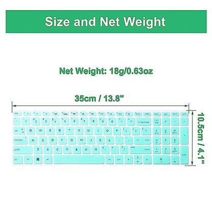 uxcell Silicone Keyboard Cover Protector for HP Pavilion 15 Laptop, Ultra Thin Protective Laptop Keyboard Cover Film Accessories, Turquoise