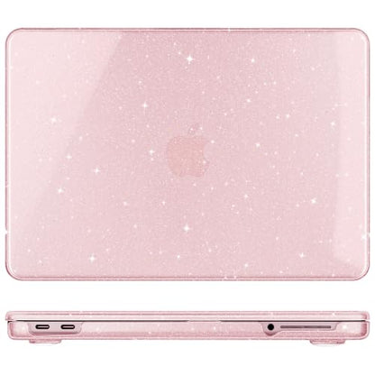 May Chen Compatible with MacBook Neo 13 inch Case 2026 Model A3404, Plastic Hard Shell,Keyboard Cover,Screen Protector,Dust Plug, for MacBook Neo 13" with A18 Pro Chip, Glitter Sakura Pink - color: Glitter Sakura Pink