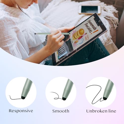 12Pcs Stylus Pen for Touchscreen, 2-in-1 Stylus Pen for iPad | High Precision & Sensitivity, Aluminum Body, Suitable for iPad/iPhone/Android Smartphones and Tablets and All Touch Screens