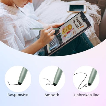 12Pcs Stylus Pen for Touchscreen, 2-in-1 Stylus Pen for iPad | High Precision & Sensitivity, Aluminum Body, Suitable for iPad/iPhone/Android Smartphones and Tablets and All Touch Screens