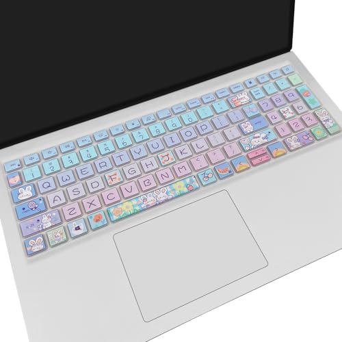 Keyboard Cover for Dell Inspiron 15 3000 5000 7000 3510 3511 3515 3525 3530 3535 5510 5515 5518 7510 15.6", Inspiron 16 7610, Vostro 15 3510 5510 5515, Latitude 3520, Cute Bunny - color: Cute Bunny