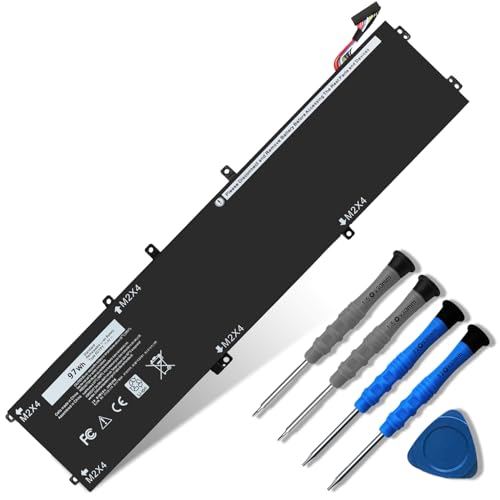 97Wh 6GTPY Laptop Battery Replace for Dell XPS 15 9570 9560 9550 Precision 5510 5520 5530 Vostro 7500 7590 Series Laptop 5041C 05041C 5D91C 5XJ28 GPM03 4GVGH 6-Cell - size: 11.22*4.92*0.33 inch 6GTPY