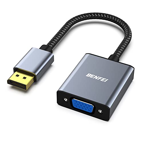 BENFEI DisplayPort to VGA Adapter, DisplayPort Input to VGA Output Adapter Compatible for Lenovo Dell HP and Other Brand[Gold-Plated Connectors, Aluminium Shell&Nylon Cable]
