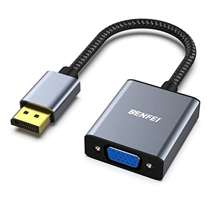BENFEI DisplayPort to VGA Adapter, DisplayPort Input to VGA Output Adapter Compatible for Lenovo Dell HP and Other Brand[Gold-Plated Connectors, Aluminium Shell&Nylon Cable]