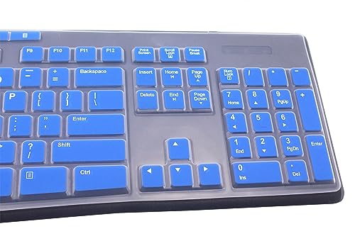 Ultra Thin Desktop PC Silicone Keyboard Cover Skin Protector Compatible for Logitech MK295 MK275 MK270 Wireless Keyboard, Logitech K200 K260 K270 MK200 MK260 Keyboard - Blue - color: Blue