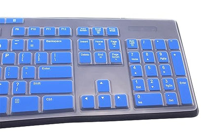 Ultra Thin Desktop PC Silicone Keyboard Cover Skin Protector Compatible for Logitech MK295 MK275 MK270 Wireless Keyboard, Logitech K200 K260 K270 MK200 MK260 Keyboard - Blue - color: Blue