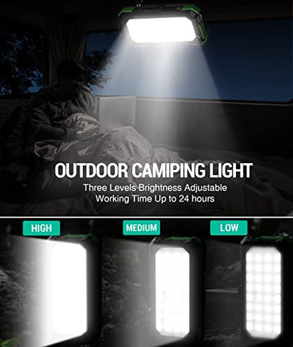 BLAVOR Solar Charger Power Bank, PD 18W Fast Charging 20000mAh Battery Pack with 4 Foldable Panels, Portable Solar Powered USB C Charger with Camping Flashlight Compass Carabiner for Cell Phone - color: Green
