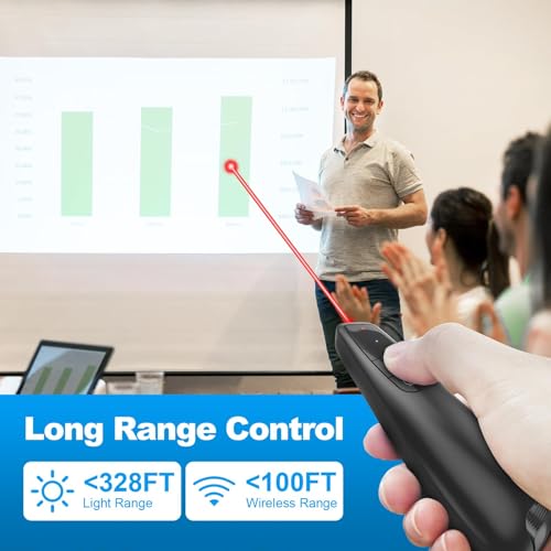 (4 Units) Wireless Presenter Remote, Clicker for Laptop PowerPoint Presentations Pointer, RF Computer Clicker for Presentations Remote, Slideshow/Smartboard/College/Classroom/PPT Clicker - style: 4 Units