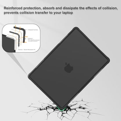 MOSISO Compatible with MacBook Air 13 inch Case M5 M4 M3 M2, Black | 4 in 1 Kit Anti-Crack Hard Shell with Kickstand for MacBook Air 13.6 inch Case 2026-2022 A3449 A3240 A3113 A2681 - color: Black