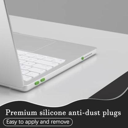 ProElife 7 Pcs Anti Dust Dirt Plug Cups Set for MacBook Neo, Green | Durable & Reusable Silicone Laptop Accessories, Custom Fit Design, Easy to Clean Non-Slip Stuff for Macbook USB-C & Headphone - color: Green