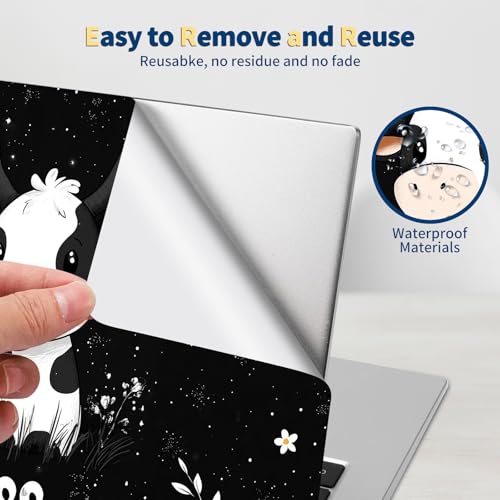 Universal Laptop Skin for 13-16 Inch Laptops,Vinyl Protective Sticker Decal,Easy DIY Trim-to-Fit for HP/Dell/MacBook,Bubble-Free & Removable,Cute Cow - color: Cute Cow