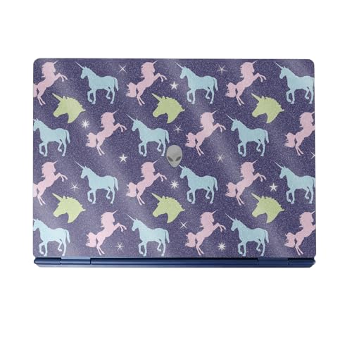Glossy Glitter Laptop Skin Compatible with Alienware 16/16X Aurora (2025) - Unicorn Dream - Premium 3M Vinyl Protective Wrap Decal Cover - Easy to Apply | Crafted in The USA by MightySkins - color: Unicorn Dream, size: 16/16X Aurora (2025) Full Cover Skin