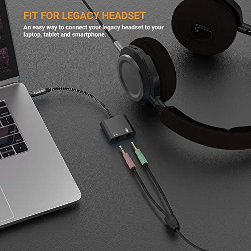 3.5mm Headphone Microphone Combiner, 3.5mm TRRS Male to TRS Female AUX MIC Splitter Compatible with Xbox One/360 PS4 PS5 MacBook Laptop PC Phone Computer Rode VideoMicro - color: Black, size: 3.5mm, HP+MIC