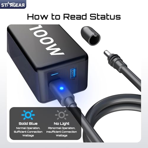 Starlink Mini Cable 16.4FT, 16AWG Starlink Cable with Indicator Light 140W USB C to DC, Accessories for Starlink Work with 100W+ PD Source, Compatible with 28V PPS 20V PD Protocols - size: 16.4FT with LED