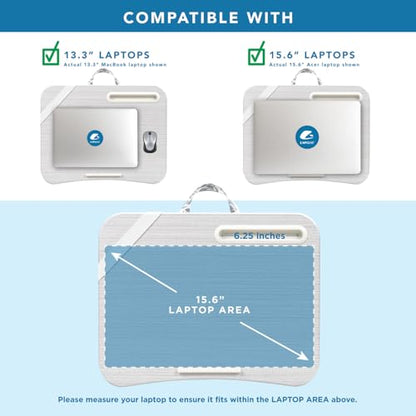LAPGEAR Designer Lap Desk – Gray Damask, 2-Pack with Storage Basket - color: Gray Damask, size: 2-Pack Lap Desks + Basket