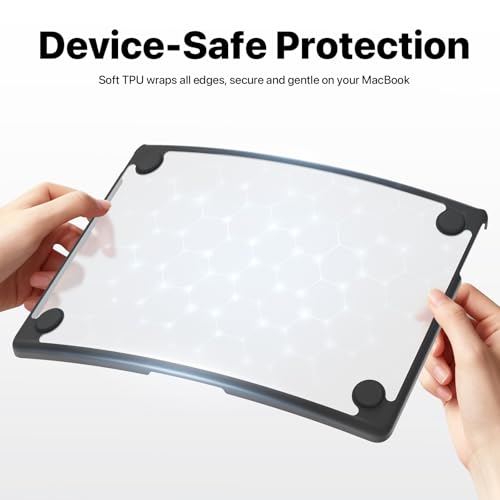 Soonjet FlexArmor for MacBook Air 13 inch Case | M5 M4 M3 M2 2026 2025-2022 | Hybrid Design, Cushioned Edges | Anti-Crack Upgrade | Clear Cover 13.6'' Laptop Hard Shell A3449 A3240 A3113 A2681 - color: Frosted Clear