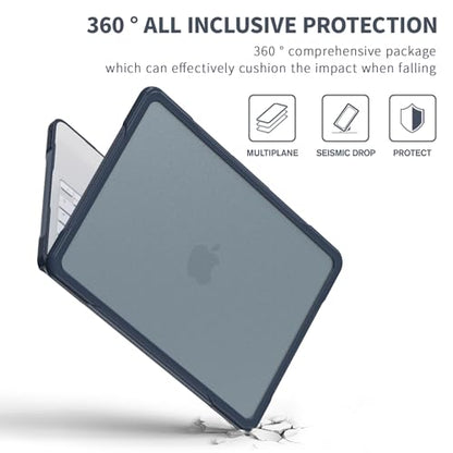 Batianda Ultimate Rugged Case for MacBook Neo 13 Inch 2026, Indigo | Fits Model A3404, Shock-Absorbing TPU Bumper, Carbon Fiber Side Texture, Matte Rugged Shockproof Hybrid Protective Shell - color: Indigo