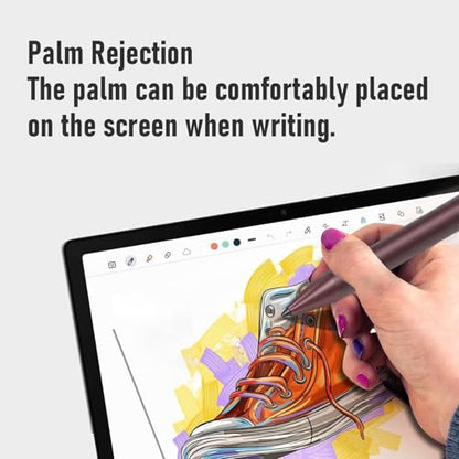 Rechargeable MPP 2.0 Active Tilt Sensing Stylus Pen, 4096 Levels Pressure Sensitivity, Ultra Fast Charging, Anti Misoperation, Magnetic Suction Stylus for Laptop Touch Screen, Red - color: Red