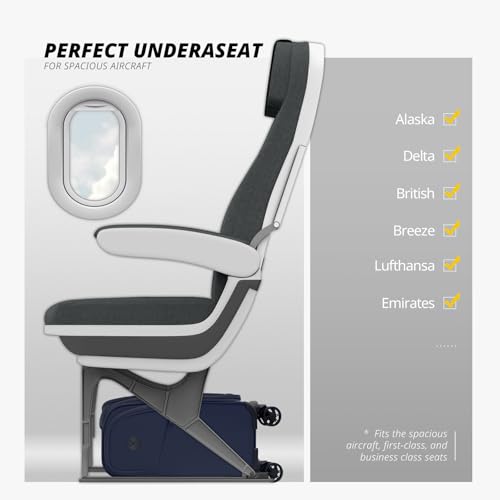 Verage Underseat Carry On Luggage with Wheels,14.5-Inch Plus Underseat | Personal Item Bag,Airline Approved, Laptop Compartment, USB Charging Port - color: Navy, size: 14.5-Inch Plus Underseat