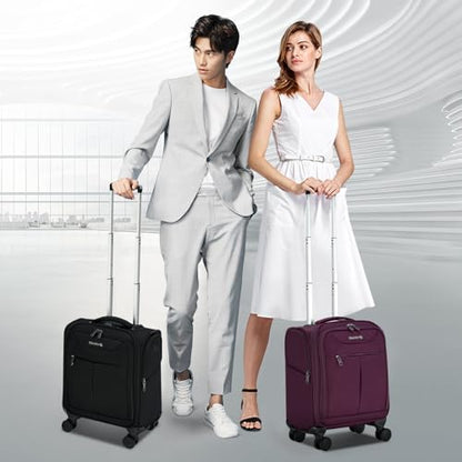 Hanke Underseat Carry On Luggage with Wheels, Lightweight Small Suitcase Airline Approved 16 Inch Softside Personal Item Travel Bag for Women Men, Compact Under Seat Luggage with Spinner Wheels,Purple - color: Purple