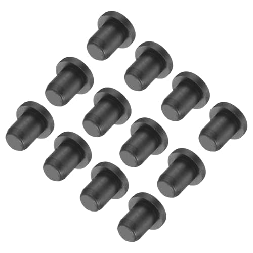 uxcell High Temp Silicone Plug Mount Dia 5.5mm/0.22 inch t Shaped Rubber Stopper Hole Plugs for Powder Coating Plating Waterproof Plugs Sealing Plugs Black Pack of 12(OD 8.5mm) - size: 5.5x8.5mm