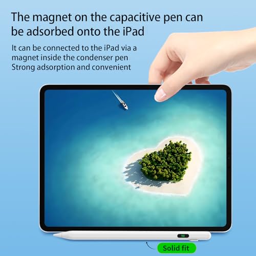 Active Stylus Pen for Touchscreen Devices – Universal Capacitive Pen with LED Battery Display, No Bluetooth Needed, Compatible with iPad/iPhone/Android (Not for Galaxy S/Kindle/Surface) – White - size: 2268A