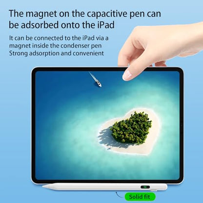 Active Stylus Pen for Touchscreen Devices – Universal Capacitive Pen with LED Battery Display, No Bluetooth Needed, Compatible with iPad/iPhone/Android (Not for Galaxy S/Kindle/Surface) – White - size: 2268A