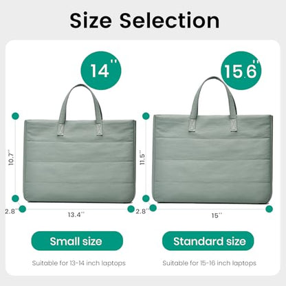 Laptop Bag for Women/Men, Water-Repellent Fabric, Compatible MacBook Pro 16 Inch, 15.6 Inch HP, Dell, Acer Aspire, Asus Notebook, Lightweight Laptop Shoulder Bag Carrying Case, Mint Green - color: Mint Green, size: 15-16inch