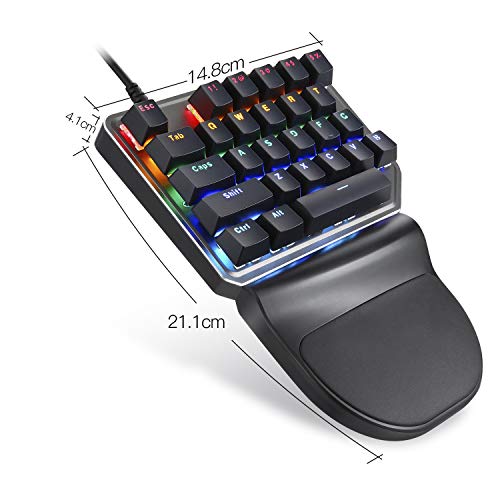 MOTOSPEED K27 One-Handed Mechanical Mini Gaming Keypad 27 Keys, 9 LED Backlit USB Wired Mechanical Gaming Keyboard for Pro Keyboard Computer/PC/Desktop/Laptop/Mac