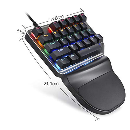 MOTOSPEED K27 One-Handed Mechanical Mini Gaming Keypad 27 Keys, 9 LED Backlit USB Wired Mechanical Gaming Keyboard for Pro Keyboard Computer/PC/Desktop/Laptop/Mac
