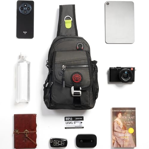 NICGID Sling Bag Chest Shoulder Backpack Crossbody Bags for Tablet Laptop Outdoor Hiking Men Women - color: Dark Green-2629