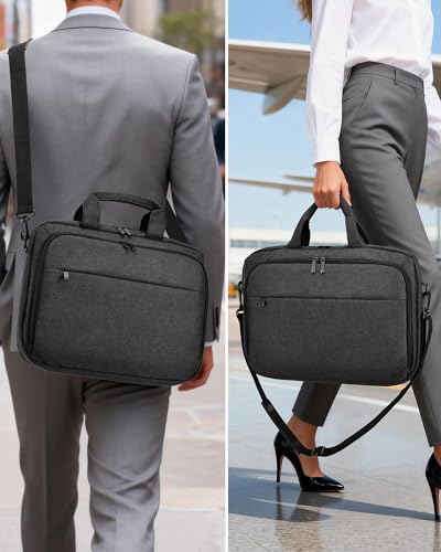 Bulado Laptop Bag with File Organizer, 15.6" Laptop Case, Water-Resistant | Multi-Compartment Work Bag, Carry-On for Business Commute Work Travel Trip