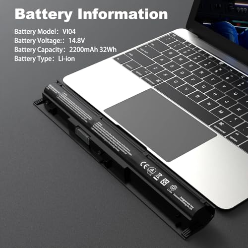 VI04 Battery for Hp Spare 756478-422 756743-001 756478-851 756745-001 | 756744-001 756479-421 756478-421 VI04041 VI04XL V104, ProBook 450 G2 440 G2, Pavilion 15-P011na 15-P165sa, Envy M7-K111D - size: 12.1 * 2.8 * 1.8 Inch VI04
