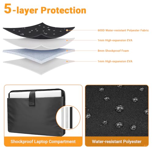 ZYB Waterproof Laptop Case 17-17.3 Inch Briefcase,Laptop Bag 17 17.3 Inch Sleeve Messenger with Shoulder Strap for 17 Inch Notebook Lenovo Dell HP ASUS Acer etc 17" Laptop Carrying Case Men-Black - size: 17-17.3 Inch