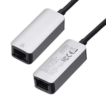Amazon Basics Aluminum USB-C to RJ45 Gigabit Ethernet Adapter, Portable, Fast Network, Grey, 2.07 x 0.81 x 0.6 inches
