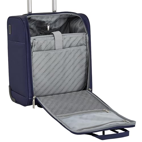 French Connection 16" Underseat Carry-On Luggage with USB/USB-C Ports, Blue Depths - color: Blue Depths