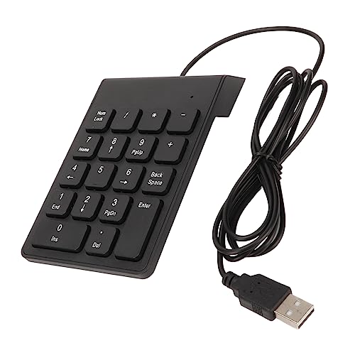 Wired Number Pad 18 Keys, Ergonomic USB Mini Numeric Keypad, Plug and Play Quiet Typing for PC Laptop Desktop, 2 Pack (1PC) - size: 1PC