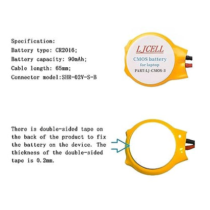 3 Pcs Cmos Battery for IBM Lenovo ThinkPad Laptop X1 Carbon 2-nd Carbon 3rd Carbon 4th Carbon 5th Carbon 6th Bios Rtc CR2016 Battery with 2 Wire Cable and Connector - size: 3-PACK, style: CMOS-CR2016-3