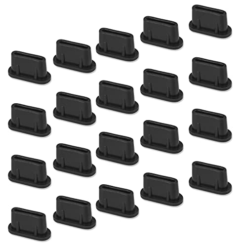 USB C Cover, 20 Pack Type C Anti Dust Plug Charging Port Covers for iPhone 17 16 15 Pro Max, Samsung Galaxy S26, S25, S24, S23, S22, S21, S20, Note 20, Pixel, MacBook, Laptop,All USB C Devices - Black - size: 20PACK