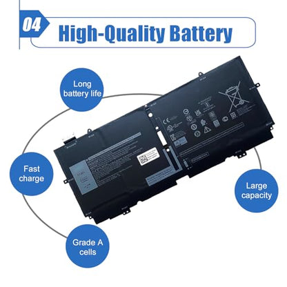 51Wh 52TWH Laptop Battery Replacement for Dell XPS 13 7390 2-in-1 Series Notebook P103G P103G001 P103G002 MM6M8 XX3T7 0MM6M8 0XX3T7 6375mAh 7.6V 4-Cell