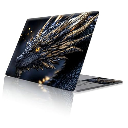 Reusable Universal Laptop Skin Sticker, Cut to Fit for 11.6–15.6 Inch Laptops, Waterproof Protective Film, No-Residue - Golden Dragon - color: Golden Dragon