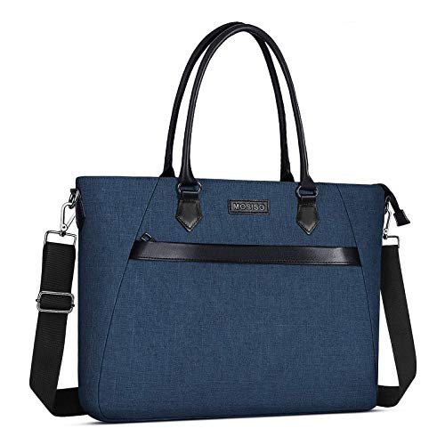 MOSISO Laptop Tote Bag (17-17.3 inch) with Front Trapezoid Pocket, Deep Teal - color: Deep Teal