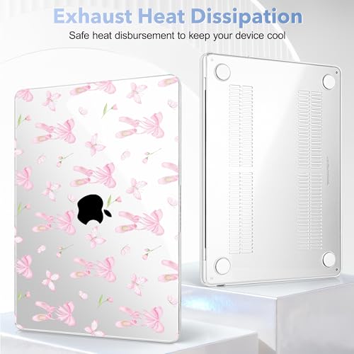 May Chen for MacBook Air 15 inch Case M5 M4 M3 M2 2026 2024-2023, Model A3448 A3241 A3114 A2941, Closes Seamlessly Hard Shell Laptop Cover with Keyboard Cover, Ballet Shoes - color: Ballet shoes